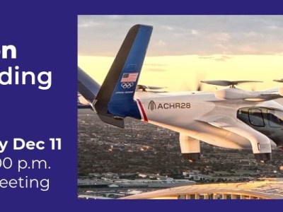Dec. 11th Zoom Meeting: Introducing Archer Aviation to the Surrounding&nbsp;Communities